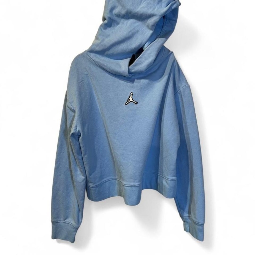 Jordan Girls Kids Jumpman Cropped Hoodie University Blue Size M 10-12YRS Skater